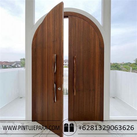 Jual Kusen Pintu Utama Balkon Jati 2 Daun Lengkung PJ 66 Kusen