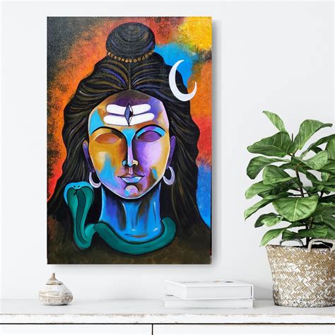 Abstract Lord Shiva Handmade Painting Hindu God Shiva Etsy