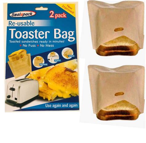 Sealapack 2 Pack Re Useable Sandwich Toastie Toaster Bags Food Bag