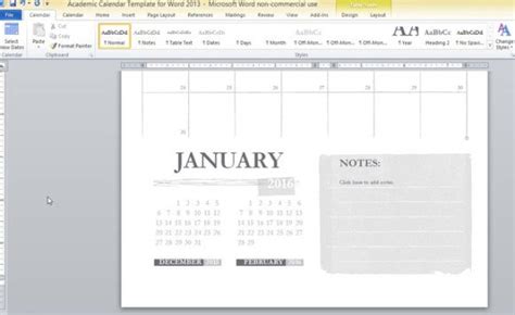 Academic Calendar Template For Word 2013