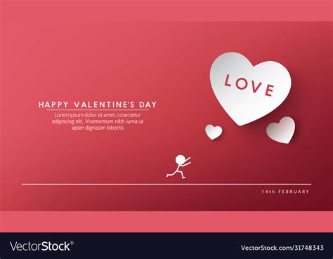 Happy Valentines Day Banner Design Royalty Free Vector Image