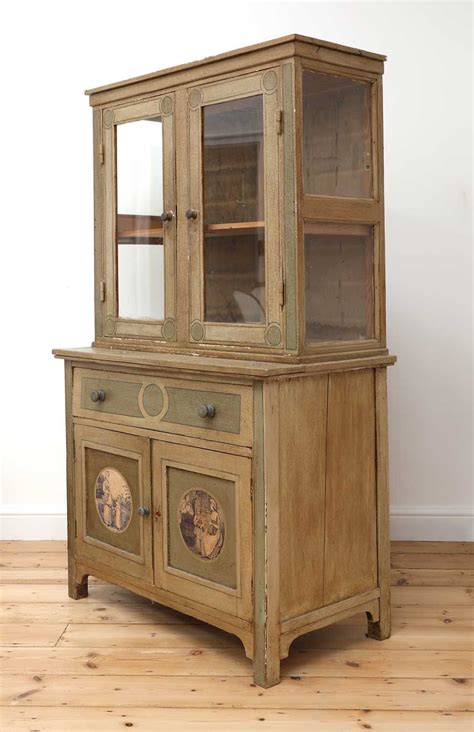 Lot 10 - A painted oak larder cupboard,