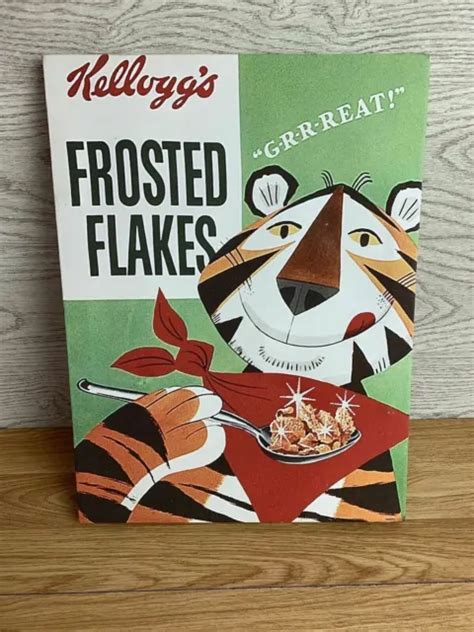 Vintage Kelloggs Frosted Flakes Tony Tiger Canvas Ad Print 12 X 16