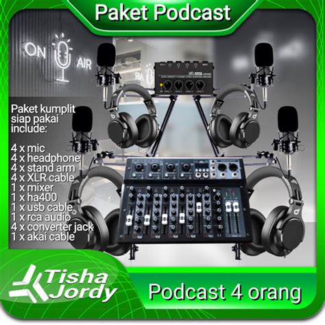 Jual Paket Podcast 4 Orang Include Mic Stand Mixer Ashley Record