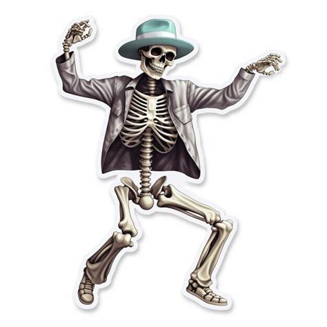 Premium Ai Image Arafed Skeleton In A Hat And Jacket Dancing With