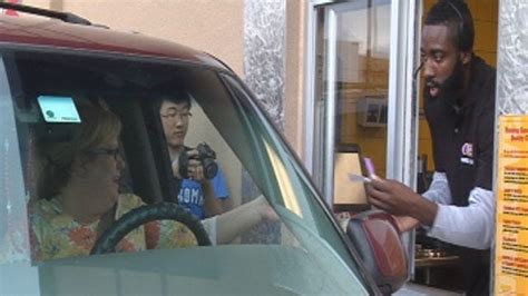 James Harden Meets Fans At Raising Canes Restaurant In Edmond