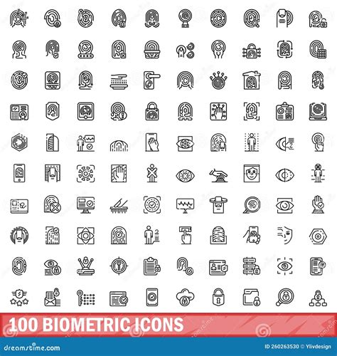 Biometric Icons Biometric Verification And Identification Line Icon