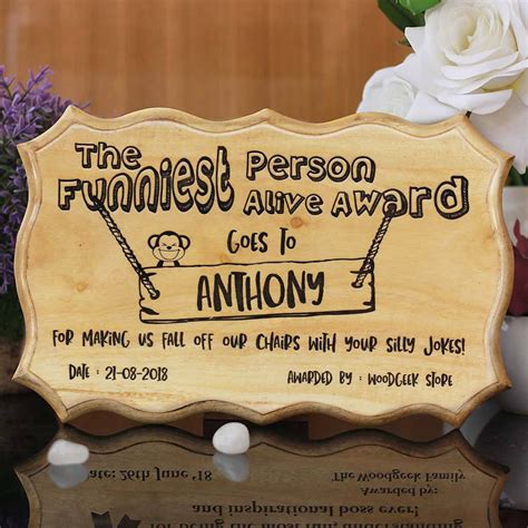 Worlds Most Annoying Person Funny Award Certificate Custom Wood