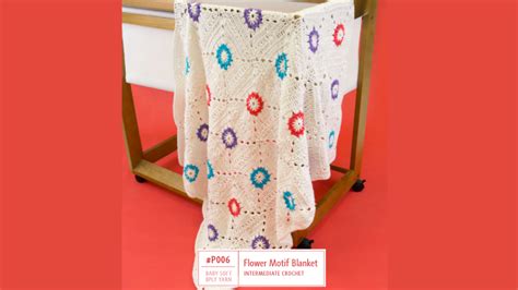 P006 Flower Motif Blanket Lincraft