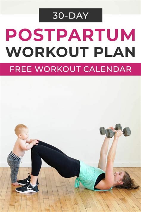 Postpartum Workout Plan Day Calendar Nourish Move Love