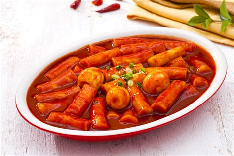 Koreanisches Essen Tteokbokki Koreanischer Reiskuchen Ornella Cocci