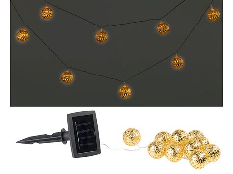 Lunartec Solar Led Lichterkette Goldene Leuchtkugeln Warmwei