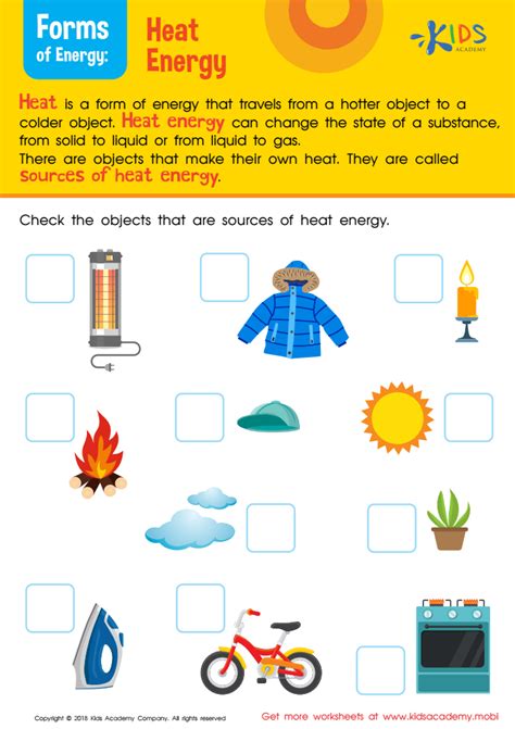 Heat Light And Sound Energy Activities