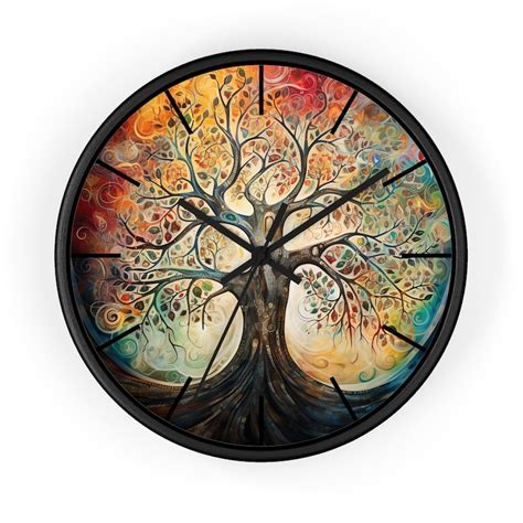 Wooden Wall Clock Tree Of Life Clock Abstract Tree Of Life Etsy