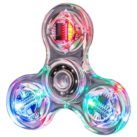 Crystal Luminous LED Light Fidget Spinner Hand Top Spinners Glow In