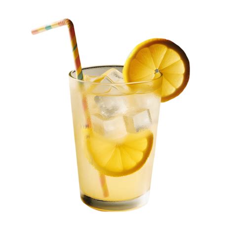 Glass Of Lemonade With A Straw And A Slice Of Lemon Isolated From Background 48218217 Png