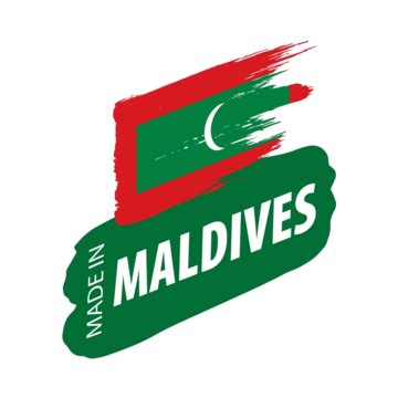 White Background Maldives Flag Vector Illustration State World Brush