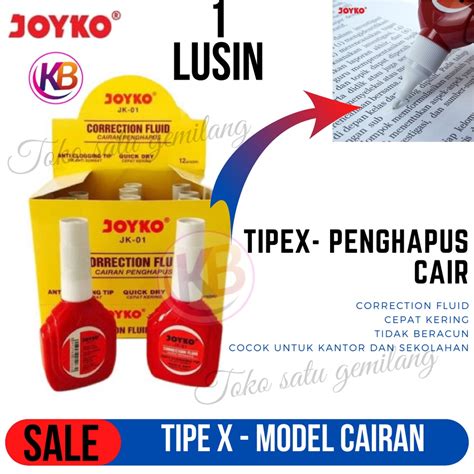 Jual Correction Fluid Joyko Jk 01 Tipex Cair Cepat Kering Lusinan