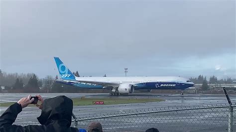 777x First Flight Takeoff Up Close Employee View Youtube