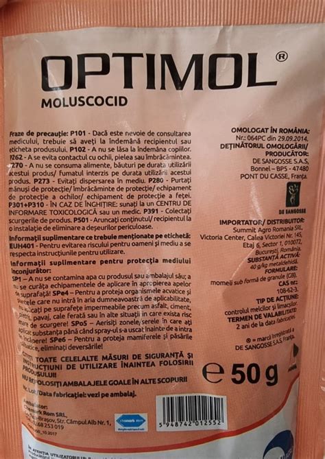 Moluscocid Optimol Pentru Limacsi AGRO FLOR PROD