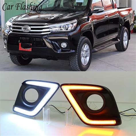 Car Flashing Pcs Car Led Daytime Running Light Drl For Toyota Hilux