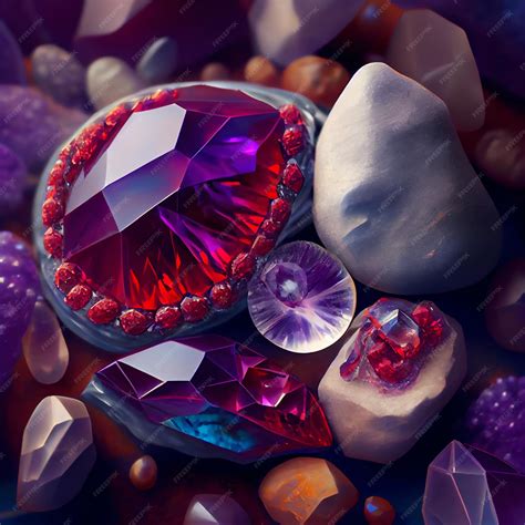 Premium Photo | Magical purple gems