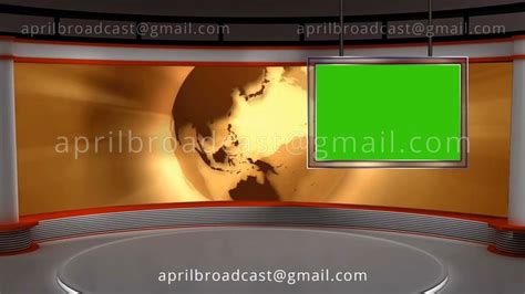 News Tv Studio Set Virtual Green Screen Background Loop Motion