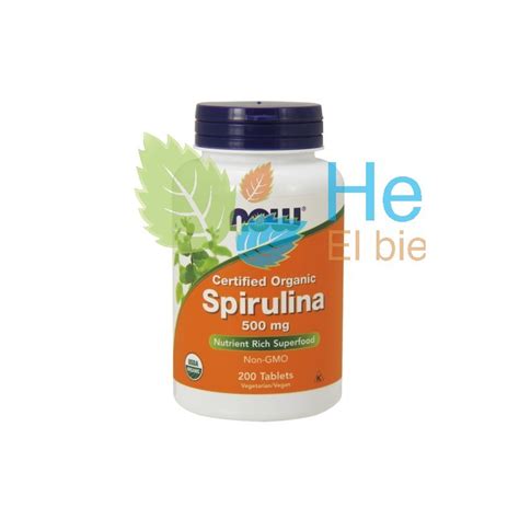 SPIRULINA 500mg 200 Tabs Now Foods Tienda Herbomundo