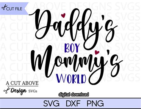 Daddy s boy Mommy s World svg Baby svg Boy svg Etsy España