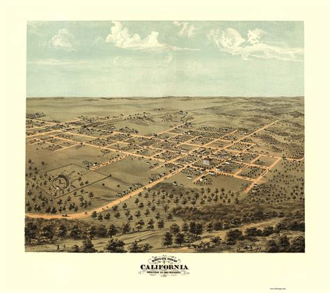 California, Missouri 1869 Bird's Eye View - OLD MAPS