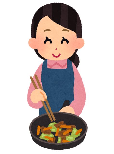 野菜炒めを作っている人のイラスト かわいいフリー素材集 いらすとや