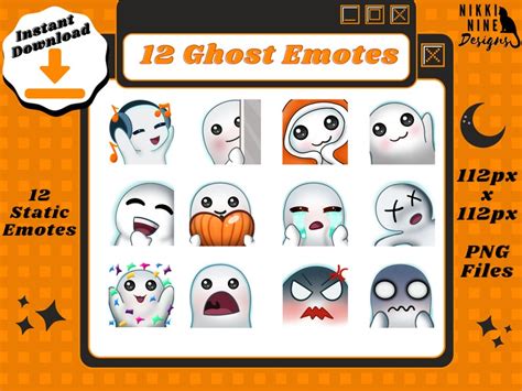 Halloween Ghost Emote Set 12 Ghost Emote Bundle For Twitch Etsy Canada