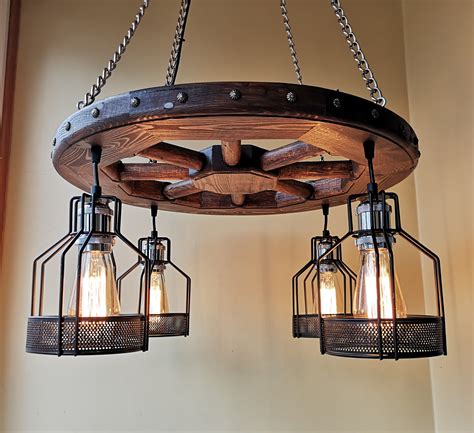 Rustic Lighting Wagon Wheel Chandelier