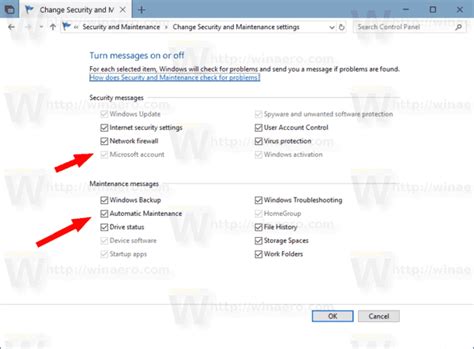 Disable Security And Maintenance Notifications In Windows 10