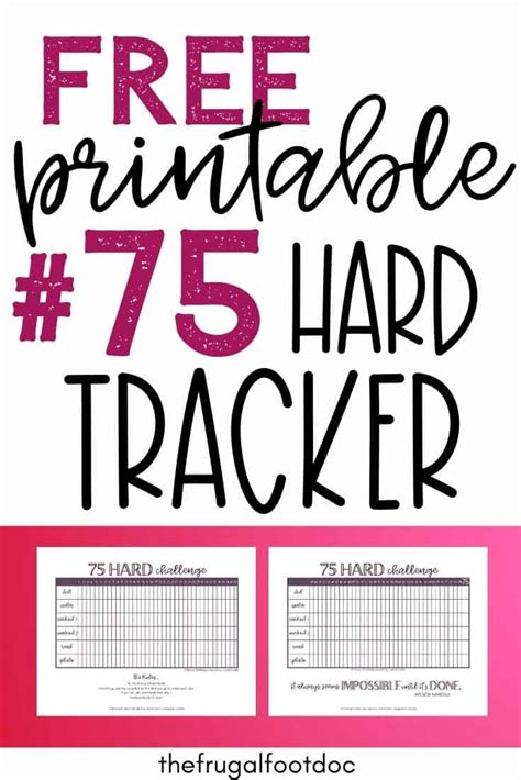 Printable Hard Challenge Tracker