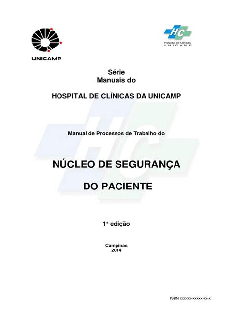 Manual De Processos De Trabalho Do Núcleo De Segurança Do Paciente