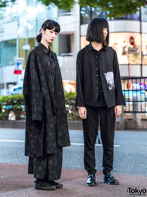 Minimalist all black Japanese street fashion featuring pieces by Lad ...