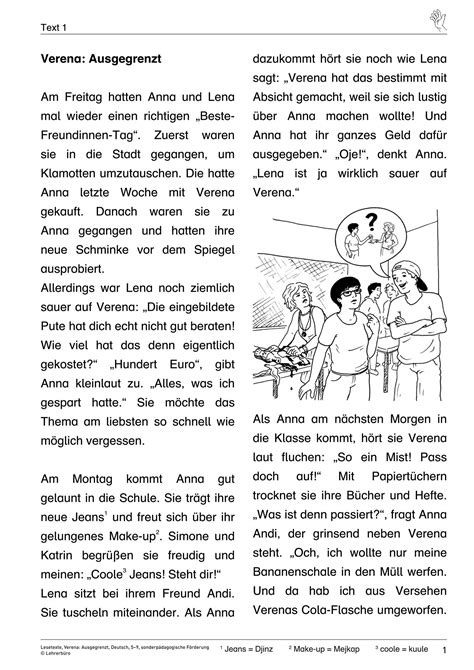 Lesetexte Klasse Zum Ausdrucken Gr Er Kleiner Emmie Henderson