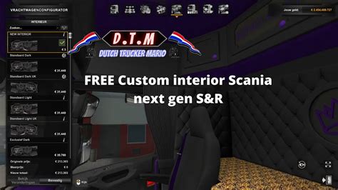 Ets 2 Free Custom Interior Scania Next Gen Sandr D T M Mods Youtube