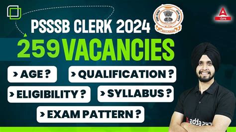 PSSSB Clerk 2024 Notification PSSSB Clerk Age Qualification