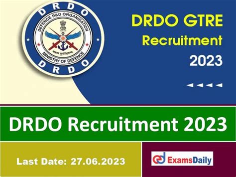 Drdo Gtre Recruitment Out Salary Is Up To Rs Per Month