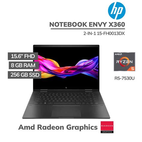 Laptop Hp Notebook Envy X360 2 In 1 15 Fh0013Dx Amd Ryzen 5 7530U 8Gb