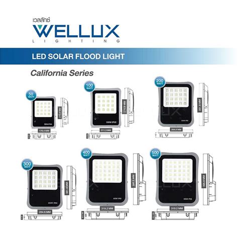 WELLUX โคมฟลดไลทโซลา LED FLOOD LIGHT SOLAR CELL CALIFORNIA SERIES