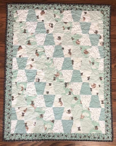 Mint Teddys Love Baby Quilt Kit Baby Quilt Kit Baby Boy Etsy Baby