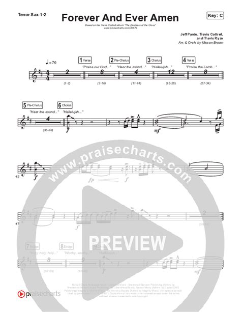 Forever And Ever Amen Tenor Sax Sheet Music Pdf Travis Cottrell Praisecharts