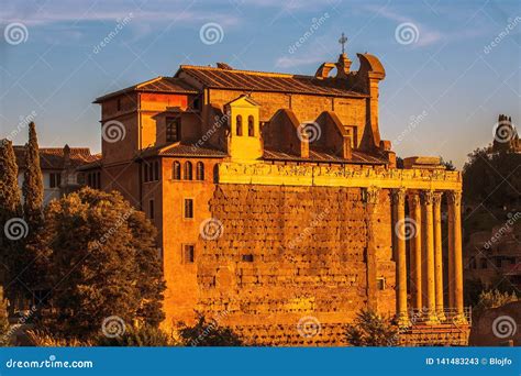 Antoninus and Faustina Temple Stock Image - Image of ruin, column ...