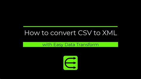 How To Convert Csv To Xml Youtube