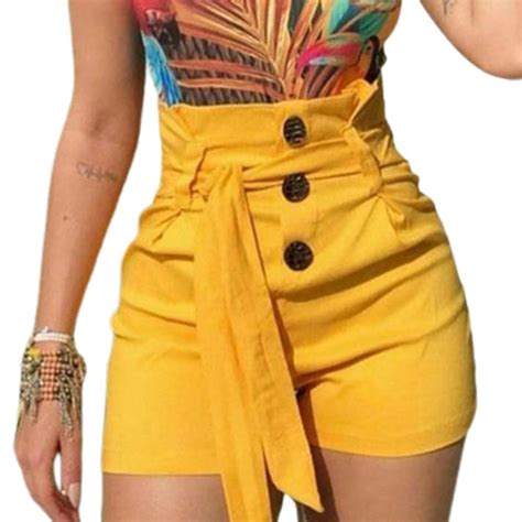 Solid Shorts High Waist High Waist Short Vintage High Waist Short Women Trousers Shorts