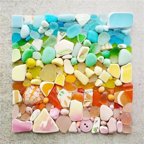 Tropical Rainbow Sea Glass Sea Glass Art Rainbow Art Sea Glass