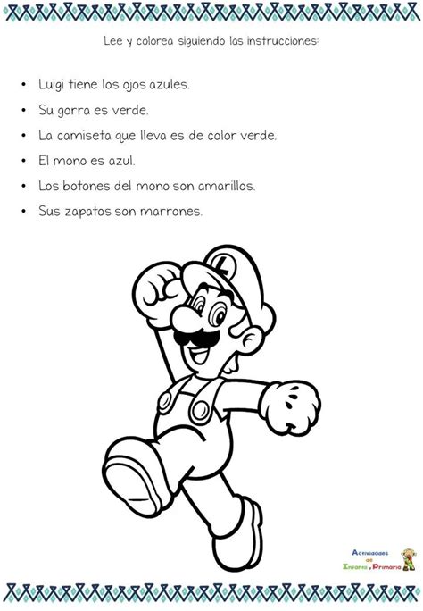 Colorea Los Personajes De Super Mario Bros Siguiendo Las Instrucciones